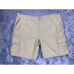 Bob Timberlake Mens Khaki Ripstop Cargo Shorts Size 44 Tan Hiking Utility Pocket